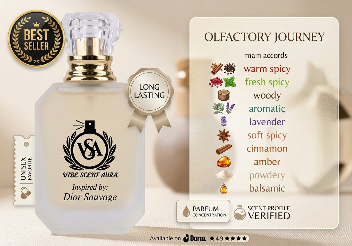Dior Savage Impression Perfume for Men - 50ml | 36% High Oil Concentration | Vibe Scent Aura (VSA)  Warm Spicy, Woody & Lavender Notes | Premium Long Lasting Fragrance